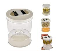 Bocal à Cornichons en Acrylique avec Séparateur de Jus, Couvercle Hermétique, Design Sablier pour Kimchi, Olives