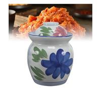 Bocal à cornichons en céramique - Pot à kimchi - Boîte de conservation alimentaire - Crock de fermentation avec couvercle hermétique - Récipient de conservation pour cuisine