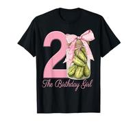 Bocal à cornichons pour 2e Anniversaire Fille avec nœud Rose T-Shirt