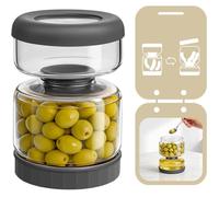 Bocal à cornichons retournable - Design sablier innovant - Capacité totale 750 ml - Verre borosilicaté
