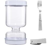 Bocal à cornichons, sablier de Cuisine, Distributeur de Kimchi, récipient de Rangement pour Cuisine, séparation des liquides et des Aliments, Rangement Polyvalent avec Fourchette
