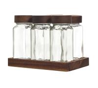 Cook Concept Bocaux à épices Acacia 17 cm Transparent Lot de 6