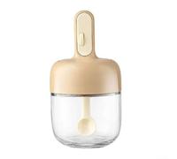 Bocal à épices en verre avec cuillère, récipient d'assaisonnement résistant à l'humidité, distributeur d'épices télescopique pour la cuisine, les herbes aromatiques, boîte de rangement hermétique pour