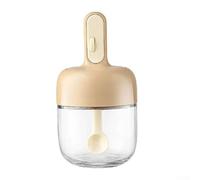 Bocal à épices en verre avec design résistant à l'humidité et couvercle télescopique pour assaisonnement de cuisine et utilisation pratique (marron)