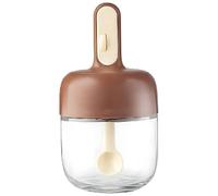 Bocal à épices en verre résistant à l'humidité - Convient pour la cuisine et le stockage - Rationalisant votre processus de cuisson (marron)