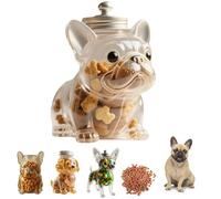 Bocal à goûter en forme de bouledogue français, joli récipient hermétique avec couvercle, bocal à bonbons pour chiens, pour biscuits, dosettes de café, friandises pour animaux domestiques, décoration