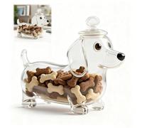 Bocal à goûter teckel - Bocal à friandises pour animaux de compagnie avec couvercles - Adorables bocaux hermétiques en verre faits à la main en forme de chien - Bocaux à biscuits mignons - Cadeau pour