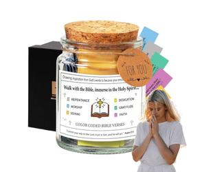 Bocal à notes bibliques pour émotions en verre chrétien coloré