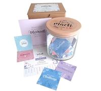 Bocal à pensée « Mut » - Coffret cadeau pour courage et confiance en soi - Verre avec couvercle en bois - 52 défis de courage - Questions de réflexion, citations et affirmations + motivations à