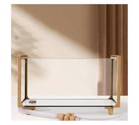 Bocal à Poissons, Bocal Poisson, Aquarium rectangulaire en Verre avec Cadre en Bois for Tortues(Medium)