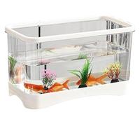 Bocal À Poissons, Bol À Poisson, Bocal Poisson, Aquarium for Salon, Maison, Bureau, Petit Aquarium Transparent en Acrylique for Tortues(White,31.5cm*16.5cm*16.5cm)