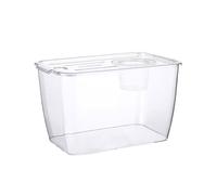 Bocal à poissons carré moderne en acrylique super lumineux avec couvercle respirant Petit bol de culture de poissons transparent Boîte de rangement multifonctionnelle Présentation de bureau