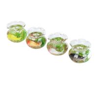 Bocal à poissons de poupée,Bocal à poissons rouges en verre miniature,Bocal à poissons de poupée miniature,Mini réservoir à poissons en verre de poupée,Bocal à poissons rouges de poupée à l'échelle 1: