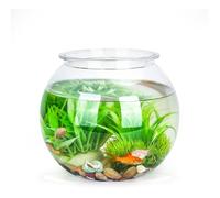 Bocal à Poissons Rond Plastique - 17,5cm Φ17,5*16,5cm, Aquariophilie pour Bureau SOUS MEUBLE