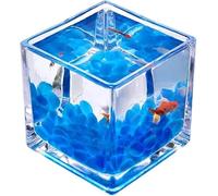 Bocal à poissons transparent pour aquarium, Mini aquarium carré en verre transparent for bureau et maison, aquarium de combat for poissons d'ornement créatif, petit aquarium for plantes aquatiques(4.7