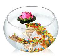 Bocal à poissons transparent pour aquarium, Réservoir rond for poissons rouges, réservoir rond en verre, créatif et écologique, grand réservoir for tortues, réservoir hydroponique, vase, aquarium(25CM