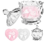 Bocal à poudre en cristal, houppette à poudre en forme de cœur, houppette à poudre pour le corps et récipient, fournitures pour récipients à poudre pour le corps,Reusable Glitter Powder Puff