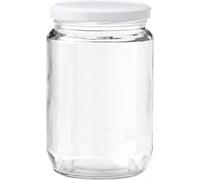Bocal à provisions 6 pièces, rond, transparent, couvercle blanc, contenu 0,72 litre, TO 82