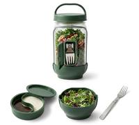 Bocal à salade portable avec tasse à sauce et fourchette, bol étanche pour salades verticales, garde les salades fraîches, portable