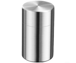 Bocal à thé double scellé en acier inoxydable 304 pour un stockage sûr à long terme des herbes à thé, épices et noix (grande taille)