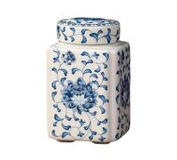 Bocal à thé en céramique avec couvercle - Style chinois vintage - 200 ml - Pour cuisine, café, épices, sucre