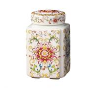 Bocal à thé en céramique avec couvercle - Style chinois vintage - 200 ml - Pour cuisine, café, épices, sucre