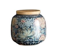 Bocal À Thé en Céramique De Style Chinois Vintage, Bocaux De Rangement, Contenants De Cuisine avec Couvercle Hermétique, Décoration De Cuisine De Style Ferme, Contenant À Café, 200Ml/7Oz,A