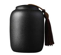 Bocal à thé en céramique de style chinois vintage, boîtes à thé, boîtes à thé traditionnelles, couvercles scellés, décoration de la maison, de la cuisine, de la salle à manger (14.5x9.5 cm)