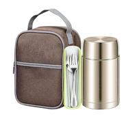 Bocal alimentaire isotherme de 1,2 L avec couverts et sac | Conteneurs à déjeuner pour enfants pour pique-nique, sport, mer, plage, camping, randonnée, escalade, voyage, travail d'été