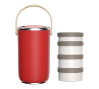 Bocal alimentaire isotherme en acier inoxydable avec poignée - Anti-fuite - Empilable - Bentos - Pour le bureau - Bocal alimentaire isotherme pour l'extérieur