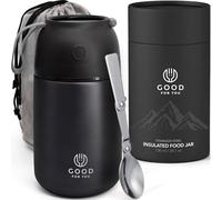 Bocal alimentaire isotherme en acier inoxydable avec revêtement en poudre noire, 730 ml