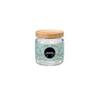 Bocal avec couvercle 0,75 l en bambou décor sucre - Rocco - Vert - Verre