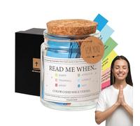 Bocal avec verset biblique - Read Me When Bible Verses | Pot d'inspiration colorée | Bocal émotions Bible Notes | Bocal à notes de dévotion chrétienne | Cadeaux chrétiens pour femme, homme, maman,