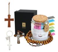 Bocal avec verset du Coran - Versets de la Bible dans un bocal, cadeau chrétien, coffret cadeau avec verset biblique coloré, collier marque-page en croix, cadeau chrétien pour femme, cadeaux religieux