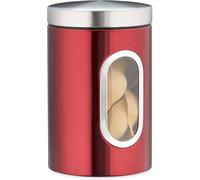 Bocal, Couvercle, Fenêtre De Visualisation, 1,4L, Pour Café, Farine, Pâtes, Boîte De Stockage, Métal, Rouge