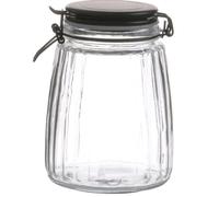 Bocal cuisine hermétique en verre couvercle clip noir 1.5L