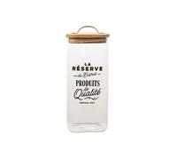 Bocal de 1,5L en verre avec couvercle en bambou style bistrot - - ALTOBUY Transparent