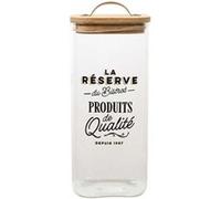 Bocal de 1,5L en verre avec couvercle en bambou style bistrot - - ALTOBUY Transparent