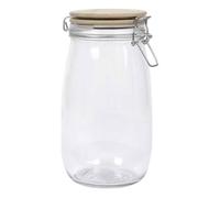 Bocal de conservation 1L en verre couvercle bambou - - ALTOBUY Transparent