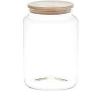Cook Concept - Bocal de conservation 2,9 L en verre, couvercle bois, transparent, hermétique