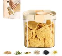 Bocal de conservation avec couvercle à fermeture par pression, bec verseur facile, 3 tailles de récipients à fermeture par pression, couvercle rétractable, empilable pour un gain de place.