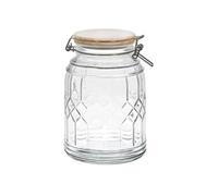 Cook Concept Bocal de conservation KA5509 1,8 L Couvercle en bois Transparent