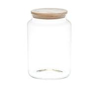 Cook Concept - Bocal de conservation 2,9 L en verre, couvercle bois, transparent, hermétique