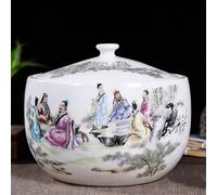 Bocal De Conservation en Céramique, Bocal de Conservation for Plan de Travail de Cuisine, Hermétique, Étanche À L'humidité et Résistant À La Chaleur(Style E,Capacity 2.5kg/5.5lb)