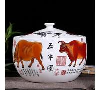 Bocal De Conservation en Céramique, Bocal de Conservation for Plan de Travail de Cuisine, Hermétique, Étanche À L'humidité et Résistant À La Chaleur(Style I,Capacity 5kg/11lb)