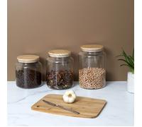 Bocal de Conservation en Verre avec Couvercle Bois - COOK CONCEPT - Transparent - 2.4L