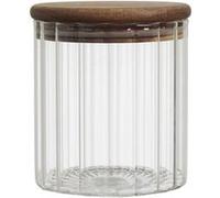 Generique Bocal de conservation en verre « Jim » 50 cl Transparent avec couvercle en acacia