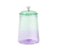 Bocal de conservation en verre vert avec texture diamant et couvercle hermétique en verre pour conserver le café, le thé, les noix et les fruits secs (9 L)