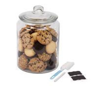 Relaxdays Bocal de Conservation hermétique en Verre 6 l, Rond, Transparent, 30 x 20 cm