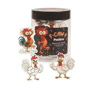 Bocal de positivité - Poulet motivant avec 60 cartes | Cartes de citations inspirantes pour hommes, femmes, amis, adolescents, garçons, filles, encouragement, vacances, Nouvel An